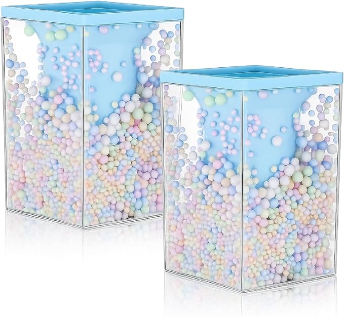 Zonon 2 Pieces Bubble Pen Holder for Desk Cute Makeup Brush Organizer & Pencil Holder with a Playful Sphere Design, Kawaii Desktop Accessories for Women, Office & School(Blue)