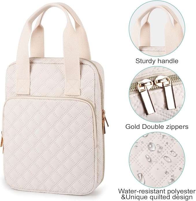 Bible Cover for Women, Bible Case with Handles,Carrying Bible Bag Scripture Case Church Bag Bible Protective with a Zippered Front Pocket & Back Pocket