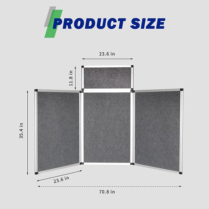 3+1 Panel Trade Show Presentation Board,Poster Board with Storage Bag Large Tabletop Display Board Folding Art Panel Display for School,Vendor Events,Science Fair Exhibitions (A)