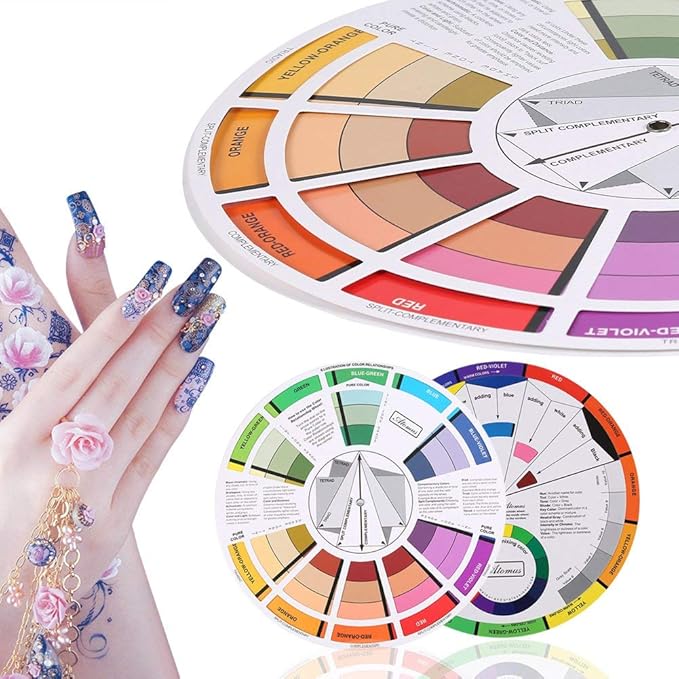 Chromatic Circle Of Colors - Color Wheel, Pocket on Color Mixing, Color Wheel Paper Card Supplies, 23.5cm Art Class Teaching Tool