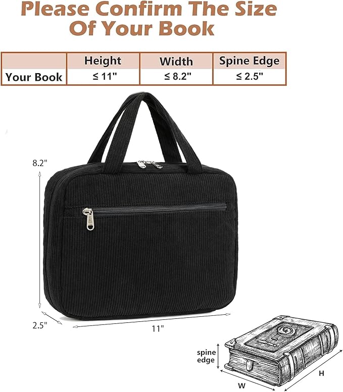 Octsky Bible Cover Case for Women Bible Organizer Book Carrying Bag for Medium and Large Bibles, Black