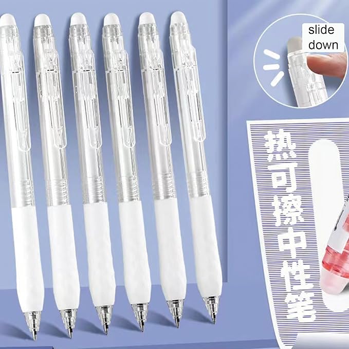 MOZXIRZ 4 Pcs Erasable Gel Ink Retractable Pens 0.5mm Blue Ink for Office School - Cute Aesthetic for Women Girls Boys Men (Blue Ink-4 Pcs)