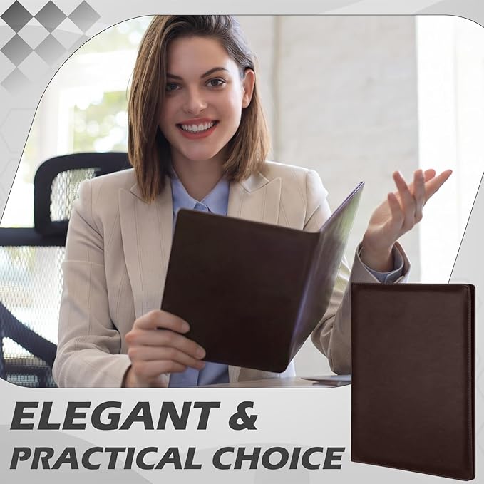 Fuyoooo 6 Pcs Business Portfolio Organizer Professional Leather Portfolio Binder Folder with Clipboard A4 Letter Size Padfolio Legal Notepad Holder for Business School Office Conference (Multi Color)