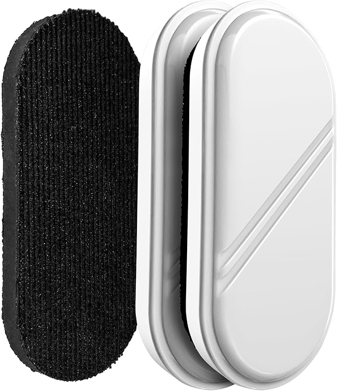 Dry Erase Eraser, Detachable Magnetic White Board Erasers - 2 Pack,Glass Board Glass Whiteboard Eraser for Office and School Supplies (White)