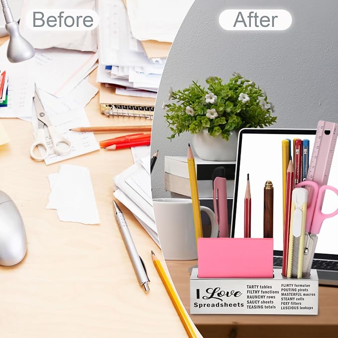 YODOCAMP I Love Spreadsheets Gifts, Funny Pen and Pencil Holder for Office Desk, Spreadsheet Enthusiast Appreciation Gift, Work Anniversary Desk Organizer, Thank You Gift for Excel Lovers TZC73