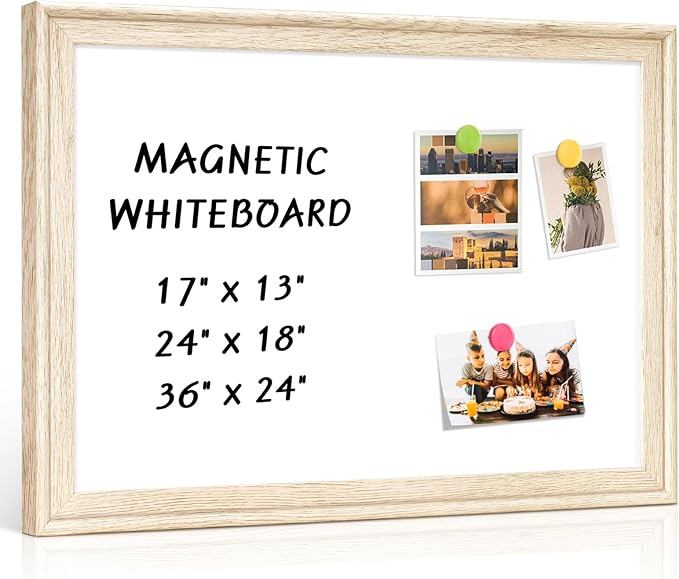 White Board for Wall, 17" x 13" Magnetic Dry Erase Board, Decorative Wooden Frame Whiteboard, Wall Mounted, Aesthetic Writing Board for Home, Office, School - Vintage
