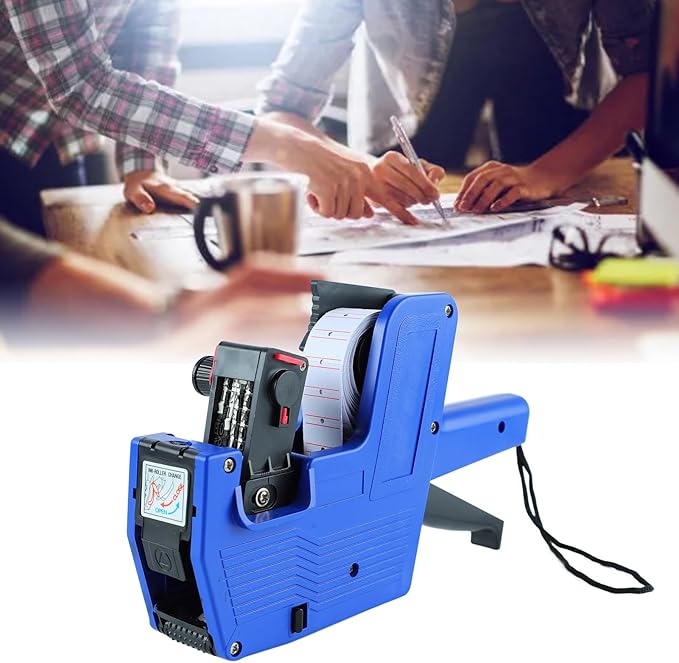 Price Tag Gun Kit, 1 Line 8 Digits Machine with 3 Rolls Label Paper & 2 Ink Wheels, Price Marking Labels Kit for Office Retail Store Grocery Garage Sale Labeling