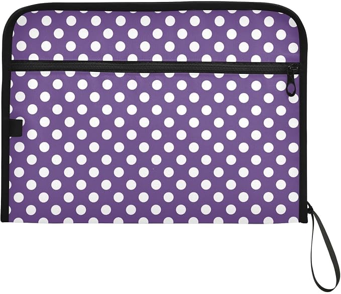 ALAZA Polka Dot Hipster Funny 13 Pocket Expanding File Folder with Labels, Accordion File Folder File Organizer Letter A4 Paper for Office School Student