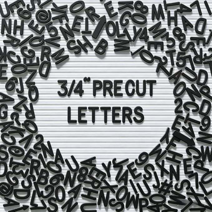 304 Pcs Pre-Cut Letter Board Letters – Ready to Use, No Cutting Required! – Secure Packaging Ensures Safe Delivery – White 0.75 Inch Changeable Felt Board Accessories for Holiday Decor & Creative Signs (Black)