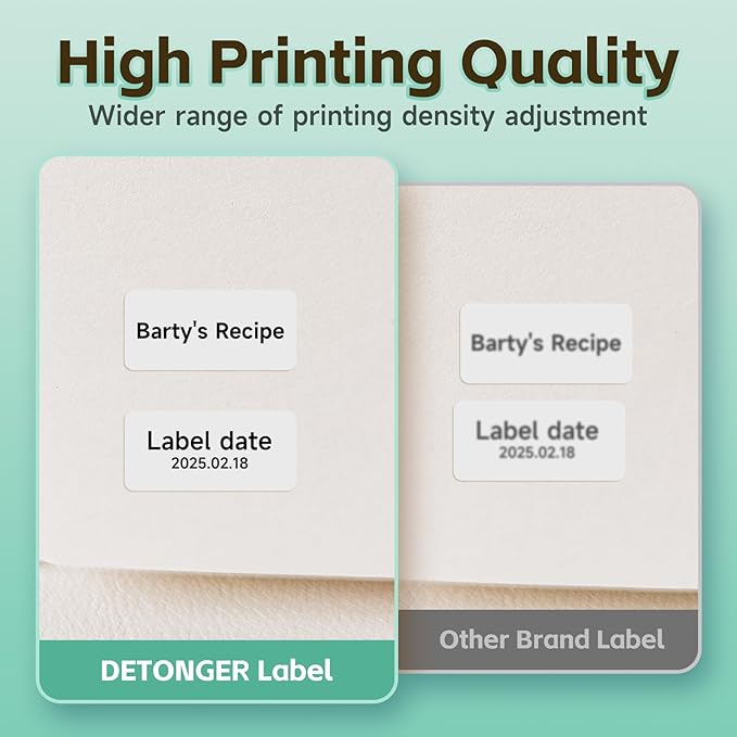 Thermal Labels DETONGER 1/2 Width Compatible Tape Refills Label Stickers Film Coatedfor Label Maker Tapes Home Office School Business Use Sticky Liquid-Proof 0.6"×1.2"(14×30mm) 230pcs White