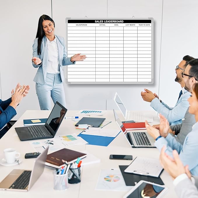 AmazingSpark Lined Whiteboard Blank Grid Aluminum Frame Dry Erase Board Reusable Wall Mounted Board for Scheduling, to Do Lists Weekly Planning Home Work (24 x 18 Inch,Sales Ranking List)