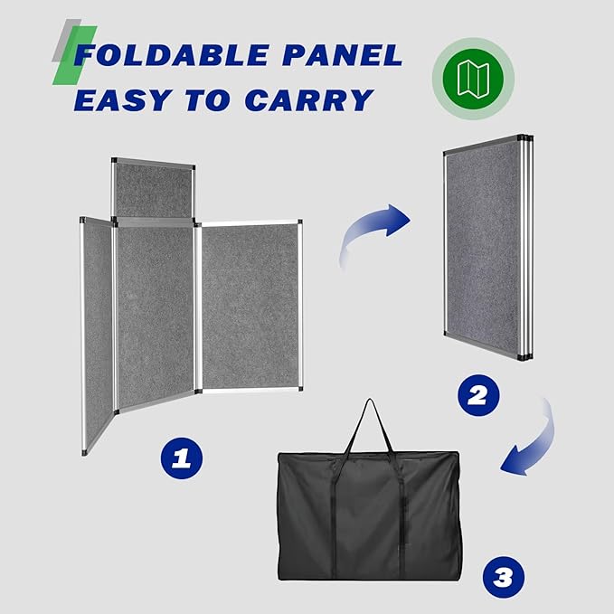 3+1 Panel Trade Show Presentation Board,Poster Board with Storage Bag Large Tabletop Display Board Folding Art Panel Display for School,Vendor Events,Science Fair Exhibitions (A)
