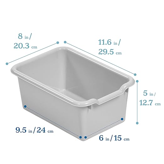 ECR4Kids 12 Cubby Mobile Tray Cabinet and 15 Scoop Front Bins, 3x4, Kids Furniture, Contemporary