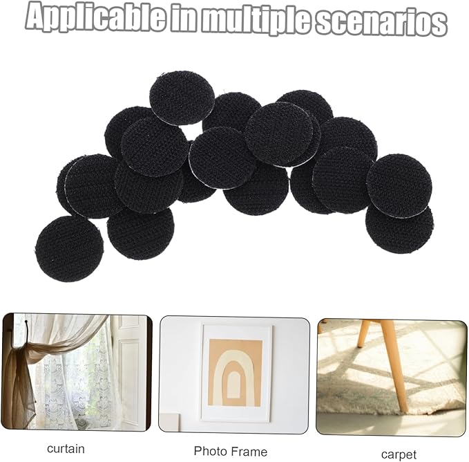 Cabilock 20pcs Heavy Duty Adhesive Hook and Tape Versatile Round Fasteners for Indoor and Outdoor Use Strong Adhesive Mounting Tape for Smooth