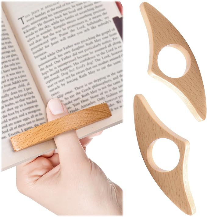 2Pcs Book Page Holder Thumb Book Page Holder for Reading with One Hand Book Thumb Page Holder Reading Accessories for Book Lovers Thumb Bookmark (Yellow)