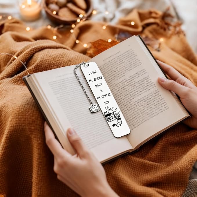 Spicy Book Marks for Reading Women, Friendship Birthday Gifts for Women, Coffee Lovers Gift Ideas for Readers, Book Loves, Book Club Gifts, Funny ChristmasGifts, Book Accessories