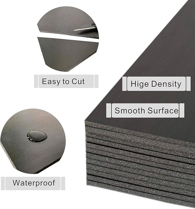 Black Poster Board 18 x 24 in, ZXUNLIEH 12 Pack Foam Poster Board, Foam Core Sheets, Double Sided Puzzle Board, Vision Board for Crafts, Frame, Signage, School Projects, Displays & Events