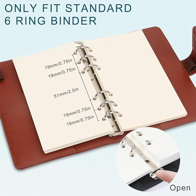 Toplive A6 Refill Paper, 4 Pack, 360 Pages, 100GSM Thick, 6 Hole Filler Inserts, Loose Leaf, for 6 Ring Binder Journal Notebook