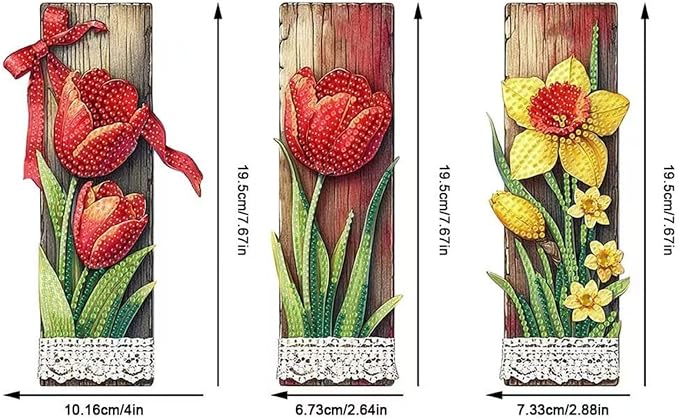 ARTopet 7Pcs DIY Diamond Art Painting Bookmarks with Colorful Butterfly Pendant PET Bookmark Ornament Double Sided Pattern Single Sided Diamond Book Marker Clip Gifts Tags-02