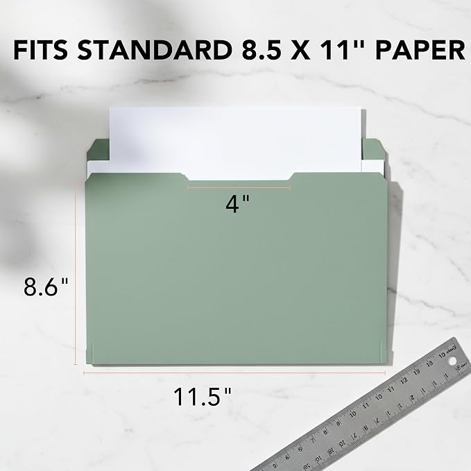 Mr. Pen- File Folders, 18 Pack, Vintage Colors, 1/3-Cut Tab, File Folders Letter Size, Colored File Folders, Office File Folder