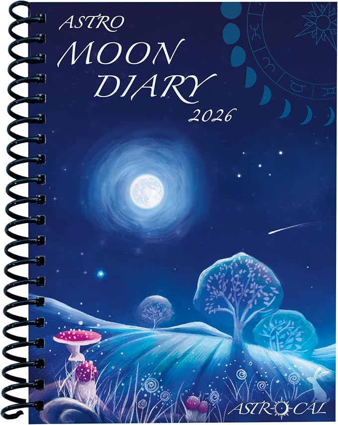 Astrocal Moon Diary 2026, Lunar Calendar Datebook, Personal Organiser, Moon Phase Diary Planner, USA