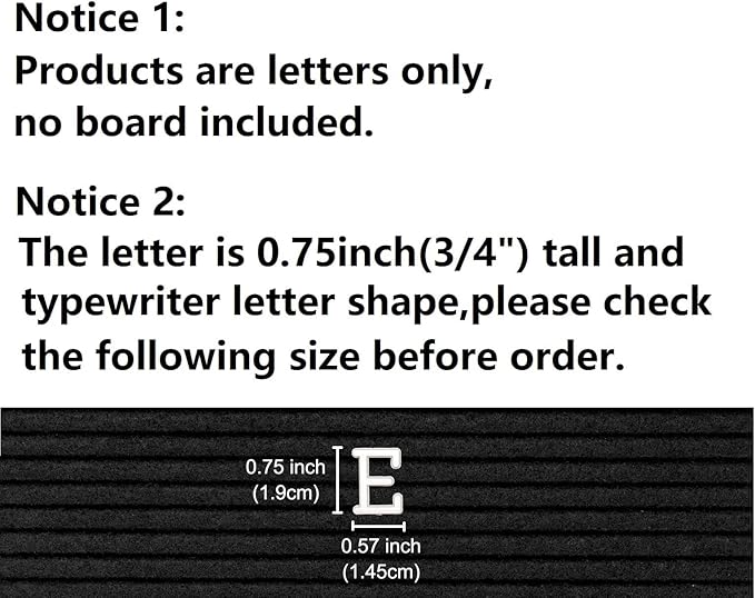 Felt Letter Board Letters Set - Pre-cut 0.75inch White Typewriter Letters 386pcs with Canvas Bag (No Board Included)