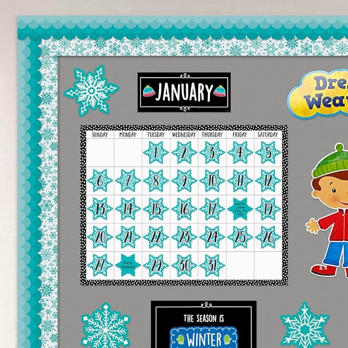 CTP Snowflakes 6" Cut-Outs Learning Décor Accents for Winter & Holiday Classroom Theme (Creative Teaching Press 10595)