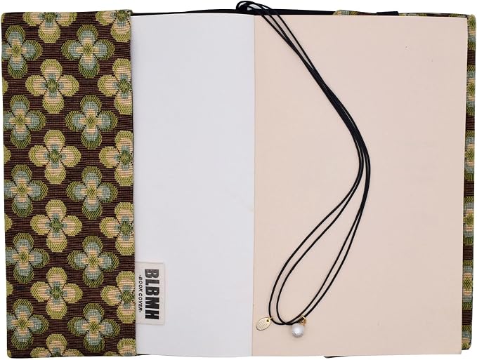 BLBMH 5x8 Book Cover | Handmade Non-Stretch Fabric Sleeve with Bookmark | for Paperback Bible Journal | Privacy Reading Gift for Women - Vintage Flowers