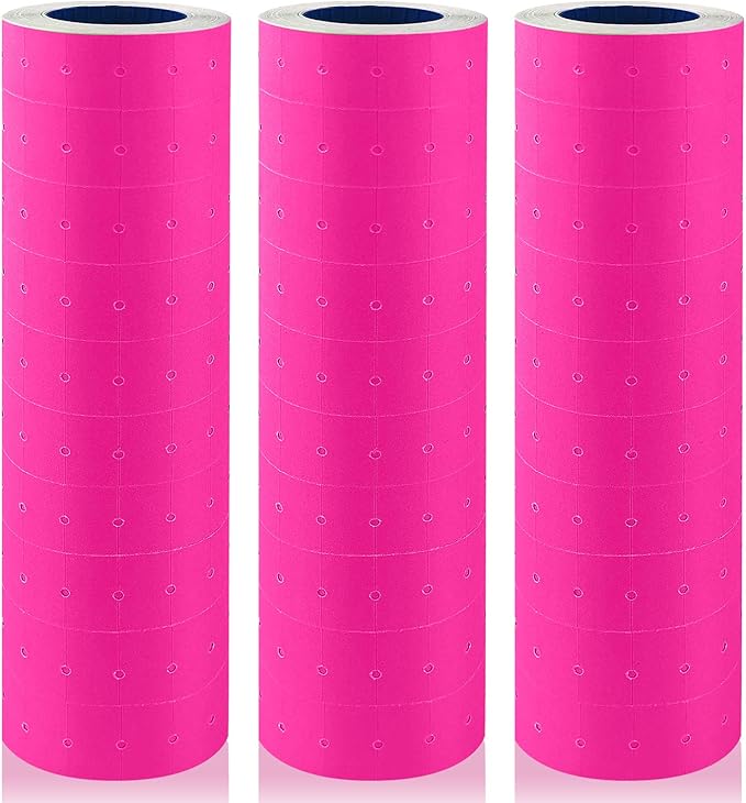 30 Rolls 15000 Price Gun Labels for Mx-5500 White Price Marker Stickers, Super Sticky Label Paper Tag Labels (Rose Red)