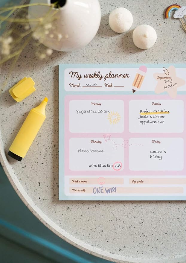 To Do List Notepad Pusheen Calendar A4 | Daily, Weekly Planner | ADHD Planner Pad | 54 Tear-Off Sheets 90 gsm | Pusheen Stationery | Improve Productivity | Task Planner