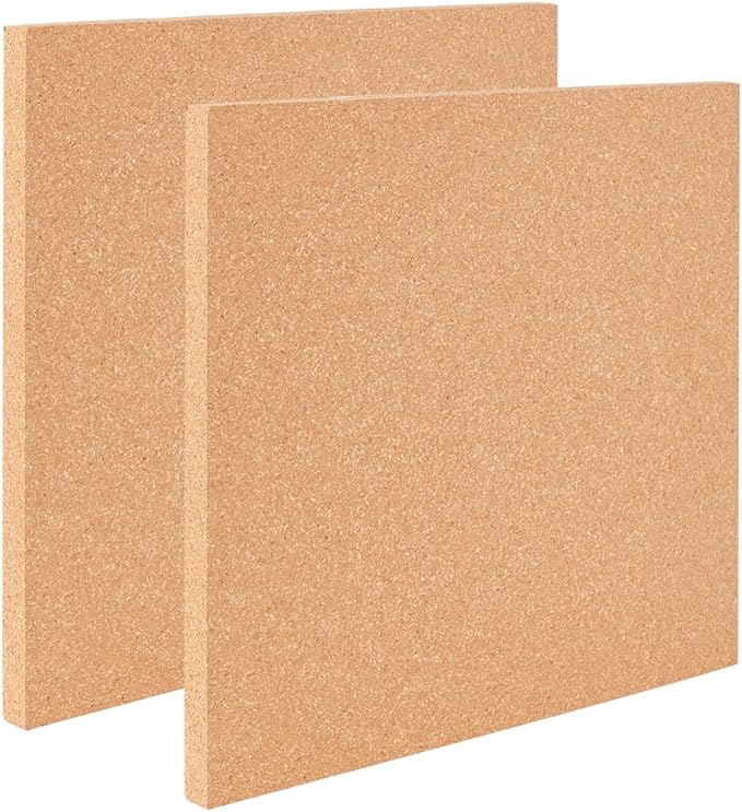 OLYCRAFT 2Pcs Square Cork Bulletin Boards 11.8x11.8 Inch Wood Cork Board 0.6 Inch Thick Square Wooden Board Tiles for Wall Decoration Party and DIY Crafts Supplies