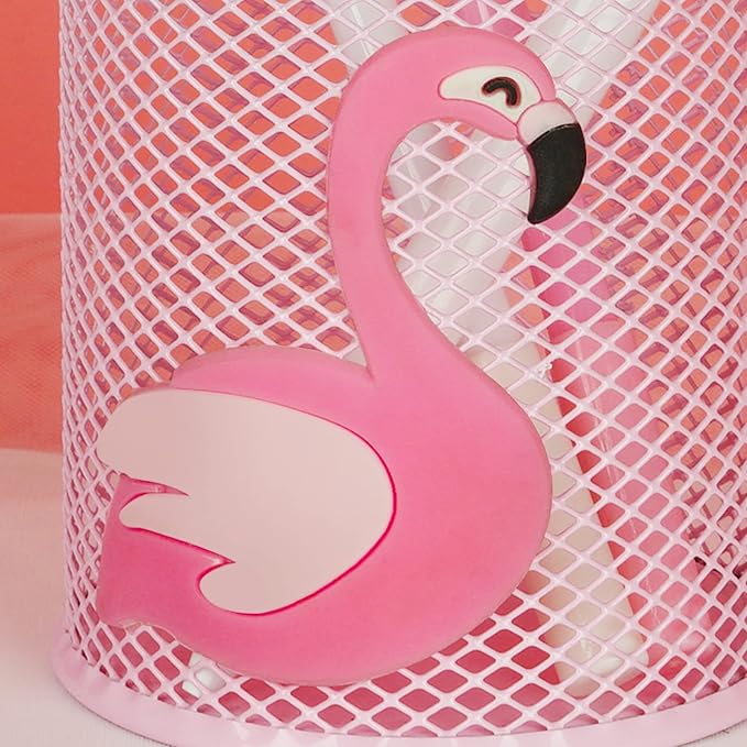 Trycooling 2 Pack Metal Cute Pen Pencil Holder Office Home Desk Square Pencil Cup Caddy Box Makeup Brush Holders for Girls (Round)