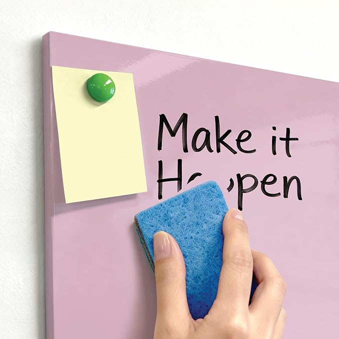 Comix Magnetic Board, 6 Pack Magnetic Whiteboard for wall, 11.8 x 11.8 Inches Dry Erase Board for Kids, Students, White Board Dry Erase Set for Fridge, Office and Home, Pink