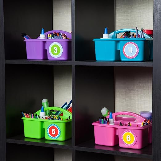 Teacher Created Resources� Purple Plastic Storage Caddy, Pack of 6