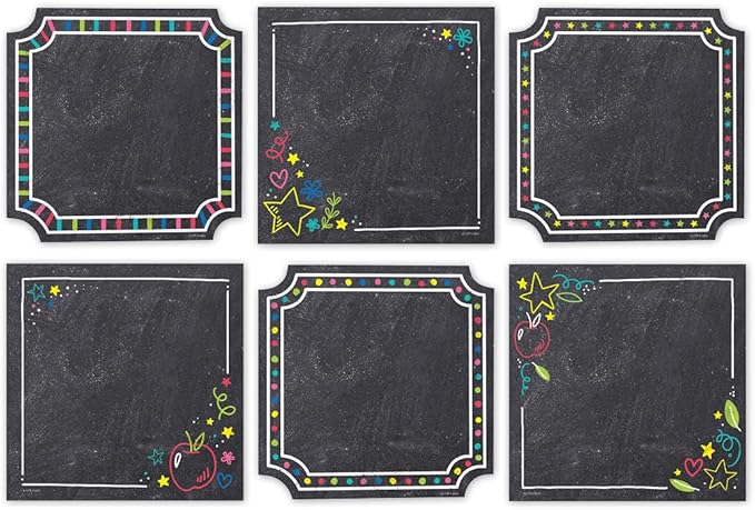 CTP Chalk It Up! Colorful Chalk Cards 6" Cut-Outs Classroom Accents (Creative Teaching Press 10884)