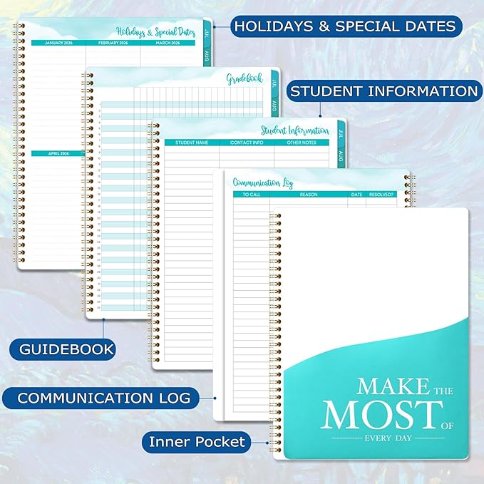 Teacher Planner 2026-2027 - Academic Planner 2026-2027 from July 2026 - June 2027, 8.5" x 11", Weekly & Monthly Lesson Plan Book, Helps Better Teaching