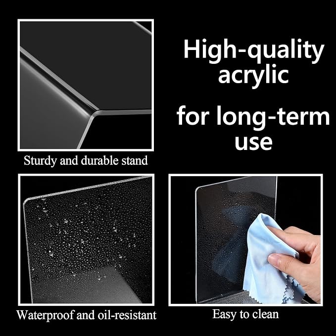 16 Pcs Clear Acrylic Bookends, Heavy Duty L Shaped Dividers for Shelves, Organizer for Books Movies CDs, for Home Office Library, 5.1x3.9x3.9 Inches