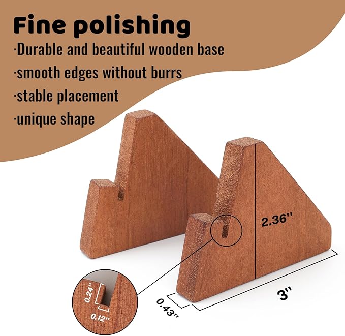 Wood Mini Place Card Holder 2.36X3 Inch for Sign Holder Chalkboard Bar/Coffee Menu Message Board Display, Table Number Food Label Stand