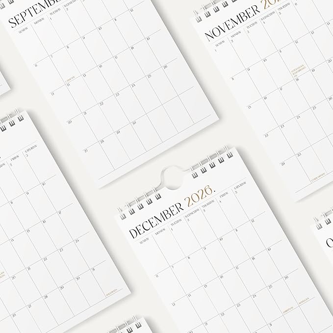 Karto Small Wall Calendar 2026-2027 - Vertical 6x9 inch January 2026 to June 2027 - Small, Versatile, and Easy Planning with the Aesthetic Desk Monthly Calendar - Boho