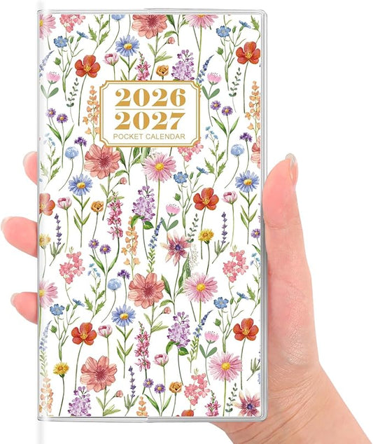 SKYDUE Pocket Calendar 2026-2027, 24-Month Small Monthly Pocket Planner Jan 2026- Dec 2027 for Purse, 6.7" X 3.7", Perfect for On-the-Go Planning and Organization