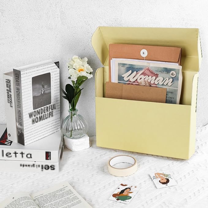 Lineco Archival Document Storage Box with Metal Edge, Acid-Free Tan Boxboard, Organize and Store Files, Prints, Photos, Letter-Sized Case 12.5" x 10.5" 2.5" Wide