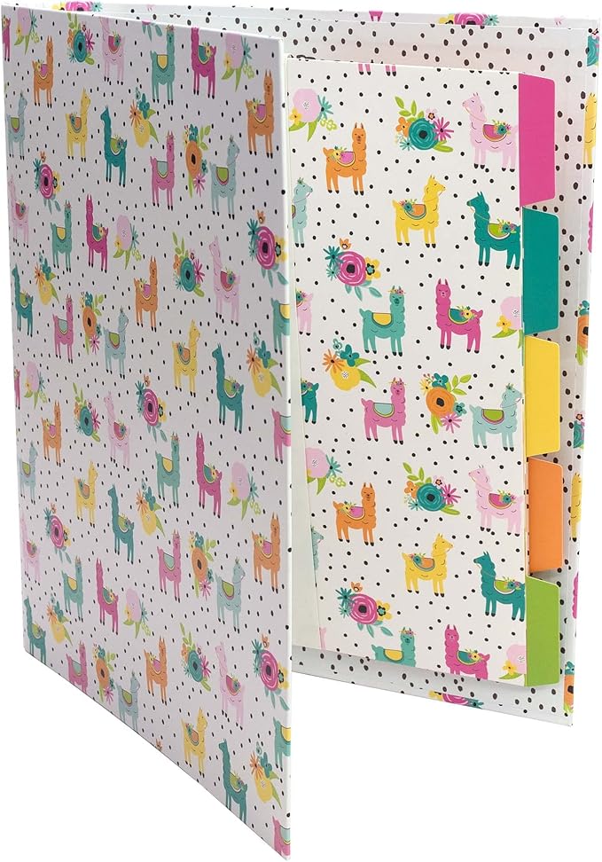 Pukka Pad, Carpe Diem Preloaded Rollbound Ringbinder – 12.4 x 10.8in – Includes Index, Personal Details, and Planner Pages – Comes Preloaded with 5-Part Dividers – Standard 3-Ring Mechanism - Llama