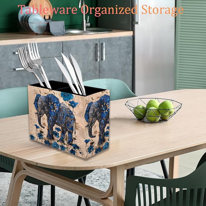 Pen Holder, Pencil Case, Makeup Brush Storage Box, Tableware Storage Box, Suitable for Office Or Home Item Organizing Stand - Blue Spotted Weevil