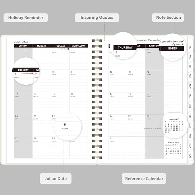 Planner 2026-2027, Weekly and Monthly Academic Year Calendar Planner, July 2026 - June 2027, Daily Agenda Book for Office School Supplies, Letter Size(8.5'' x 11'')