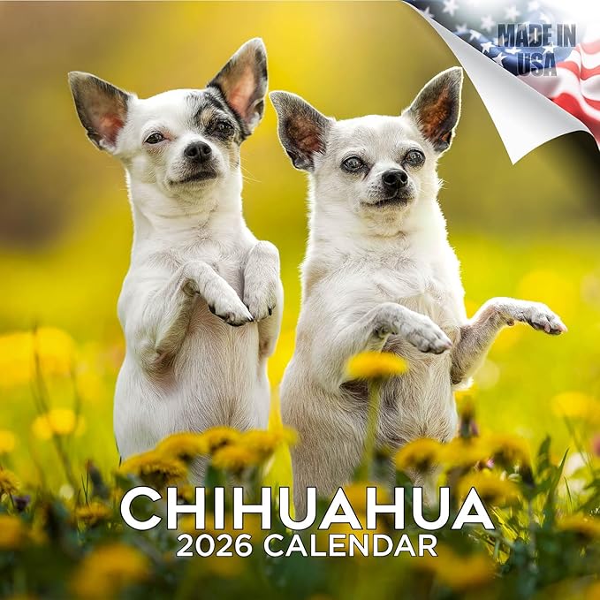 Chihuahua Calendar 2026 by MegaCalendars – Monthly Dog Breed Wall Calendar, Made in USA
