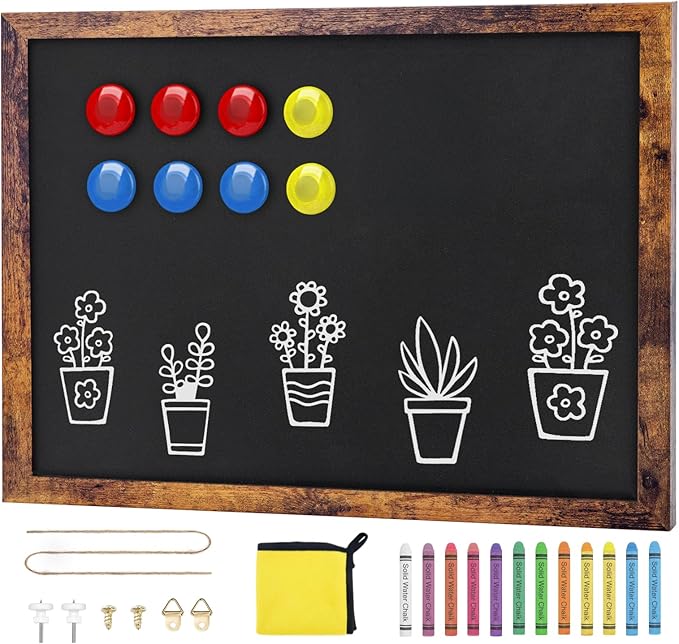 Magnetic Chalkboard, 12x16 Inches Blackboard for Wall, Black Dry Erase Board for School, Office, Home, Bar and Restaurant Menu