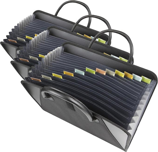 C-Line Expanding File with Handles, Letter Size, Black (48211) (Pack of 3)