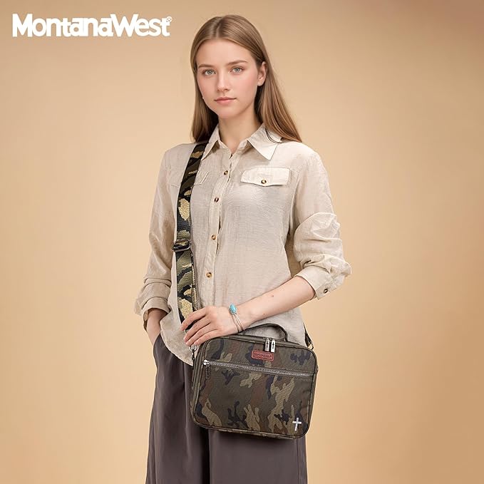 Montana West Bible Covers for Women Men with Leather Bookmark Carrying Book Case Church Bag Outdoor Protective