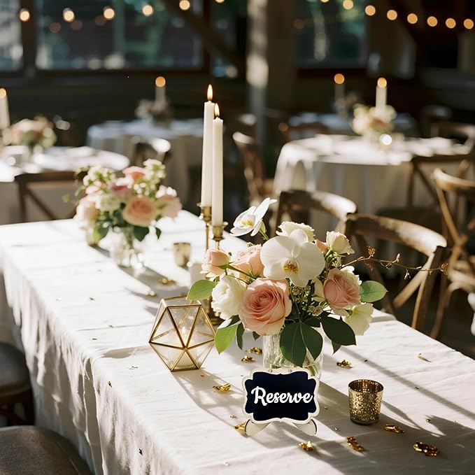 24 Pcs Reusable Mini Chalkboards Signs with Stands and Hanging String, Food Labels for Party Buffet, Small Double-Sided Blackboard for Weddings Birthday Table Numbers, Name/Price Tags, Place Cards