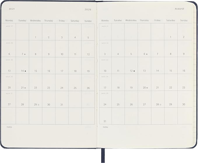 Moleskine Classic 12 Month 2026 Daily Planner, Hard Cover, Pocket (3.5" x 5.5"), Sapphire Blue, 400 pages